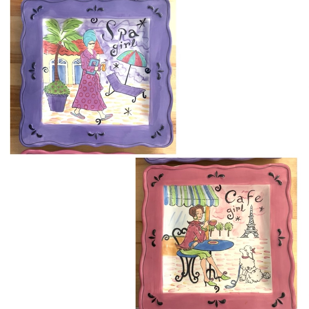 Certified International by Jennifer Brinkley 2 Decorative 11.5” x 11.5” Plates